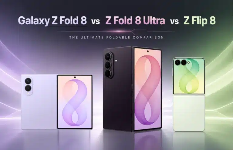 Samsung Galaxy Z Fold 8 vs Z Fold 8 Ultra vs Z Flip 8 Comparison