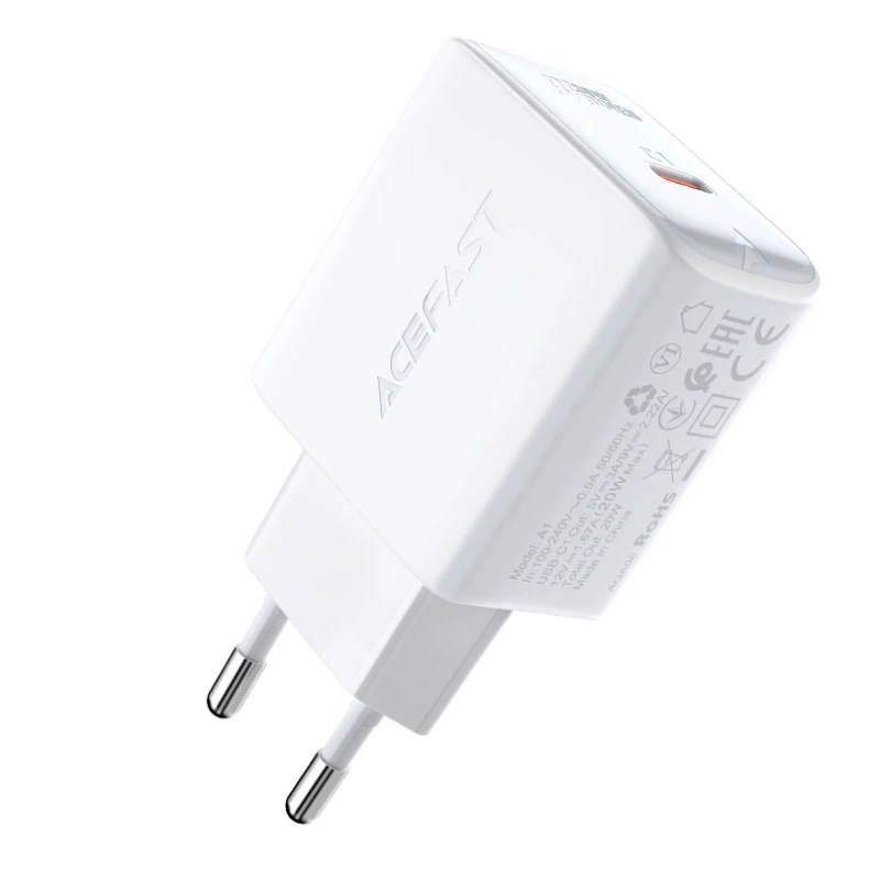 Acefast A1 PD 20w Single USB-C Fast Charger White Acefast A1 PD 20w Single USB-C Fast Charger White
