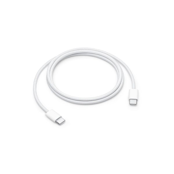 Top view of the cable placed in a coiled position with USB-C connectors at both ends.