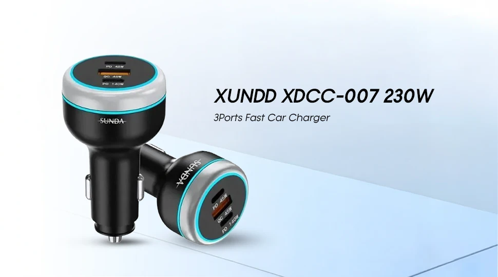 XUNDD XDCC-007 230W 3Ports Fast Car Charger Price in Bangladesh
