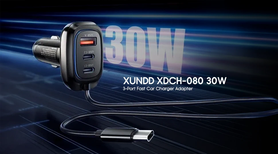 XUNDD XDCH-080 30W 3-Port Fast Car Charger Adapter Price in Bangladesh