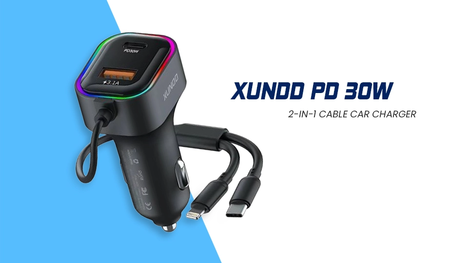 XUNDD XDCH-106 PD 30W 2-in-1 Cable Car Charger Price in Bangladesh