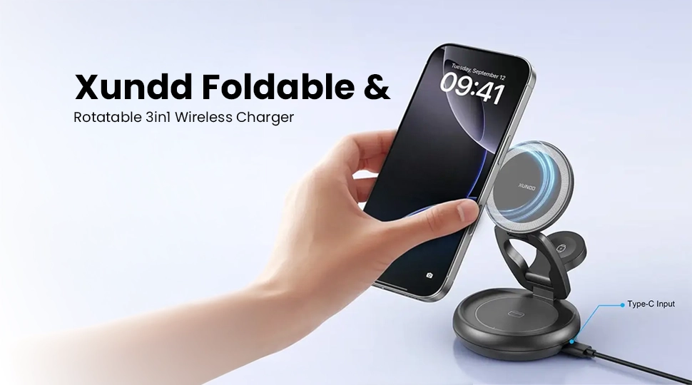 XUNDD (XDCH-116) Foldable & Rotatable 3in1 Wireless Charger Price in Bangladesh