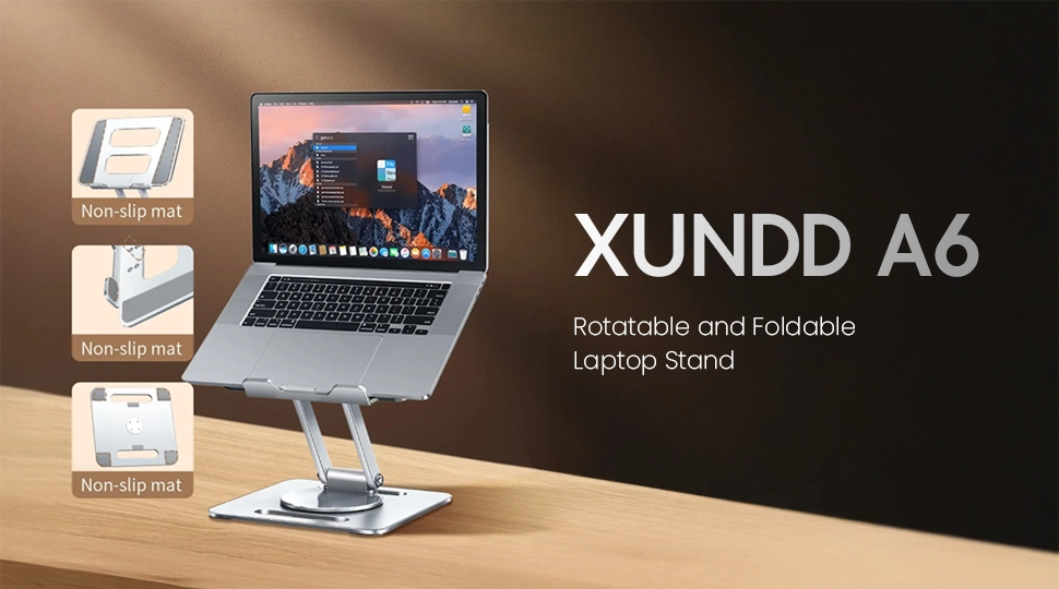 XUNDD A6 Rotatable and Foldable Laptop Stand