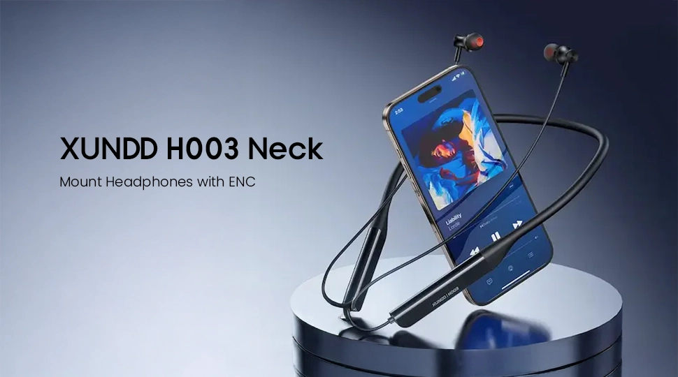 XUNDD H003 Neck Mount Headphones with ENC