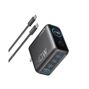 Anker Charger (140W, 4-Port, PD 3.1) with USB-C Cable Dark Gray