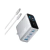 Anker Charger (140W, 4-Port, PD 3.1) with USB-C Cable Silver